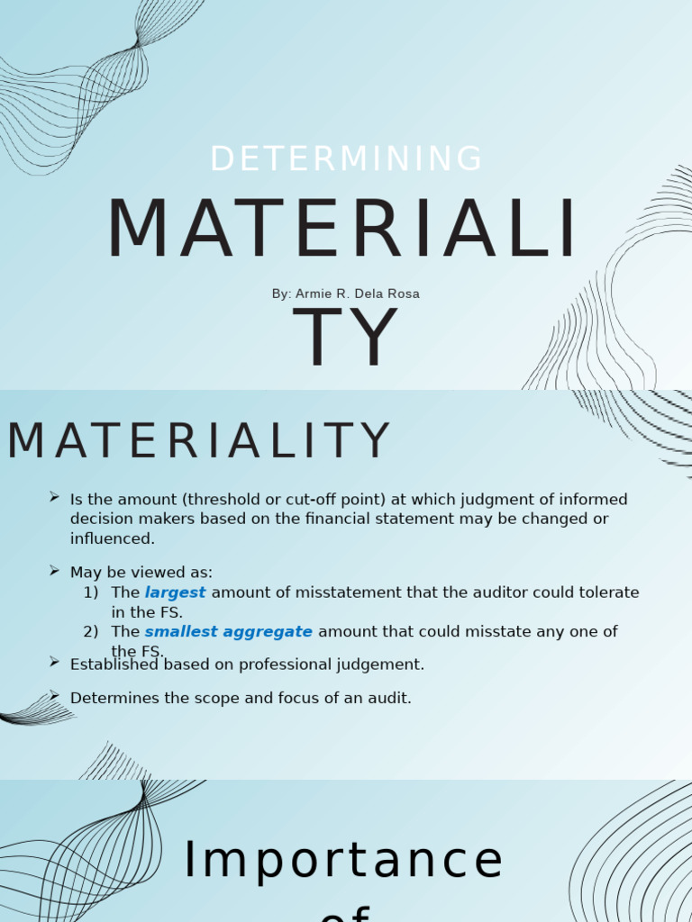 Understanding Materiality in Audits | PDF | Accounting | Business