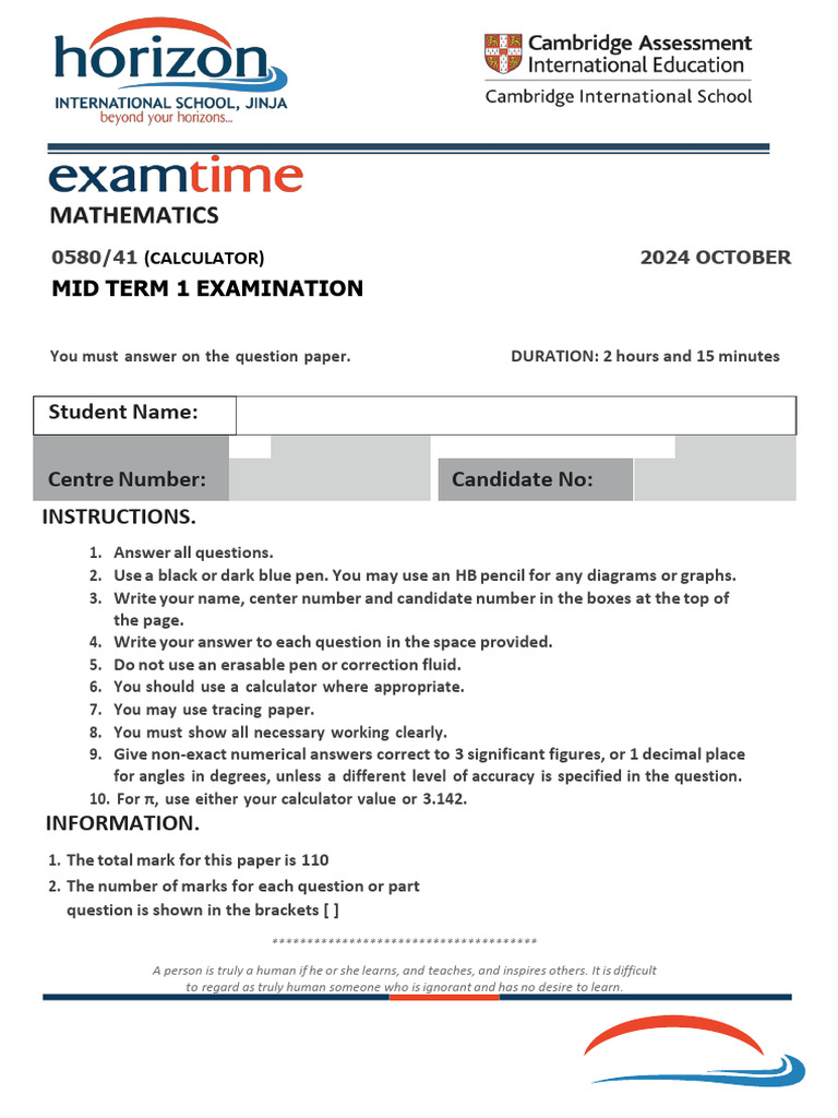 Paper 4 maths year 11 2024 mid term 1 1 removed pdf area