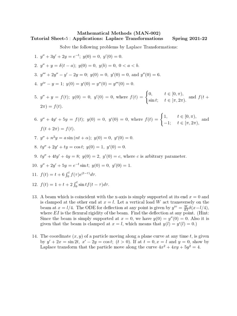 5-Assignment (Application Laplace) | PDF | Mathematical Physics ...