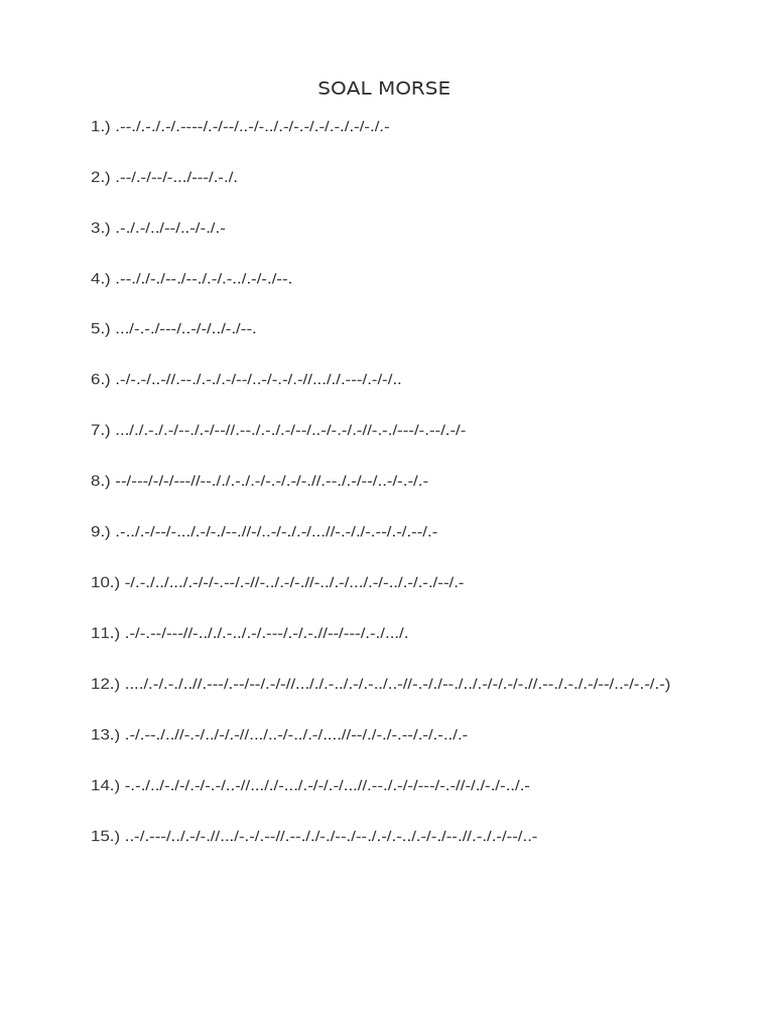 Soal Morse | PDF | Science & Mathematics