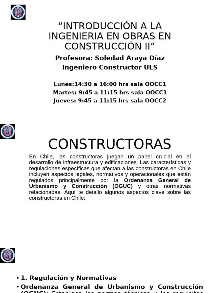 Introducción A La Ingenieria en Obras - Clase 3 Constructora | PDF ...
