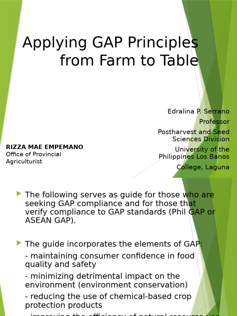 GAP Compliance Guide for Agriculture | PDF | Agriculture | Soil