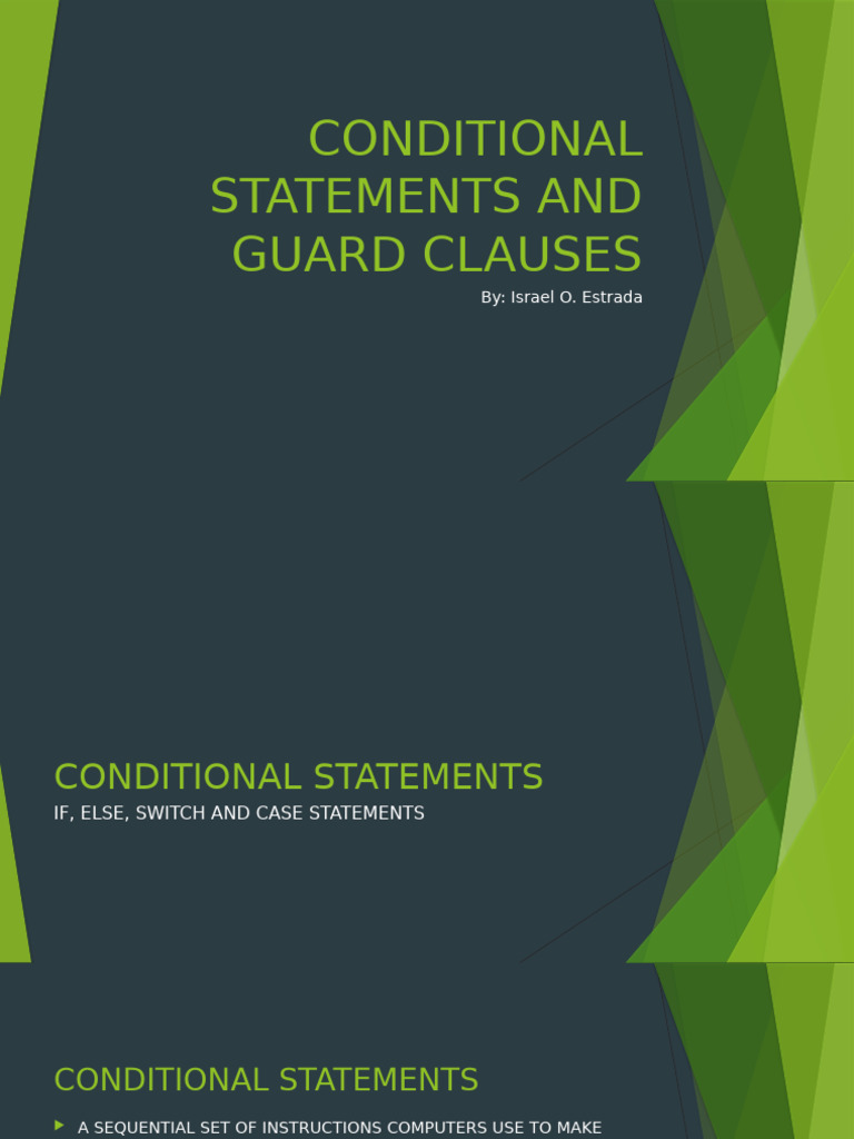 Conditional Statements and Guard Clauses | PDF | Computer Programming ...