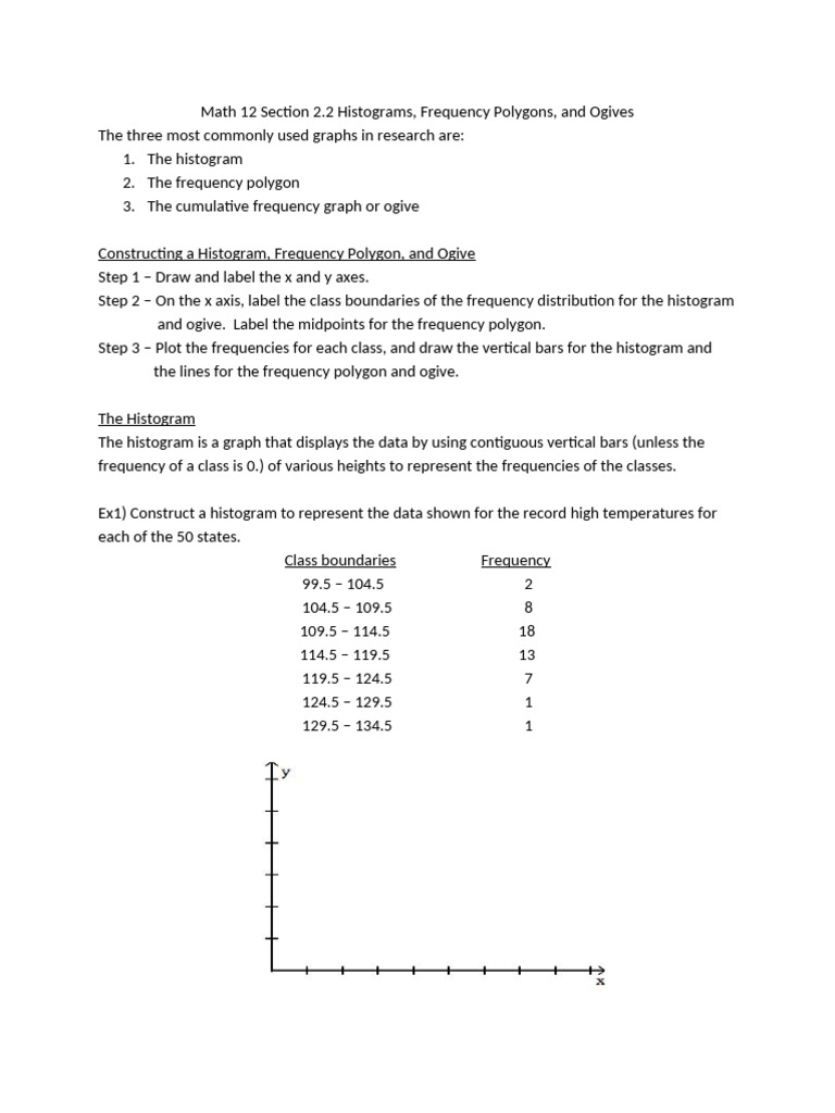 Math+12+Section 2.2 Notes | PDF | Histogram
