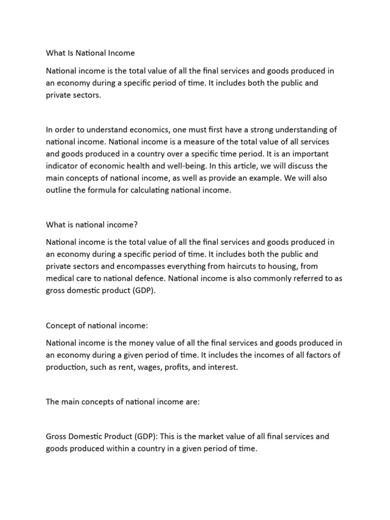 Understanding National Income Explained | PDF | Measures Of National ...