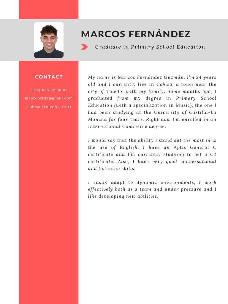 Personal Profile - Marcos Fdez. | PDF