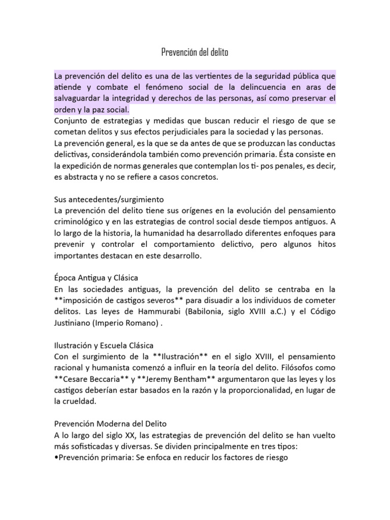 Prevención Del Delito | PDF | Crímenes | Crimen y violencia