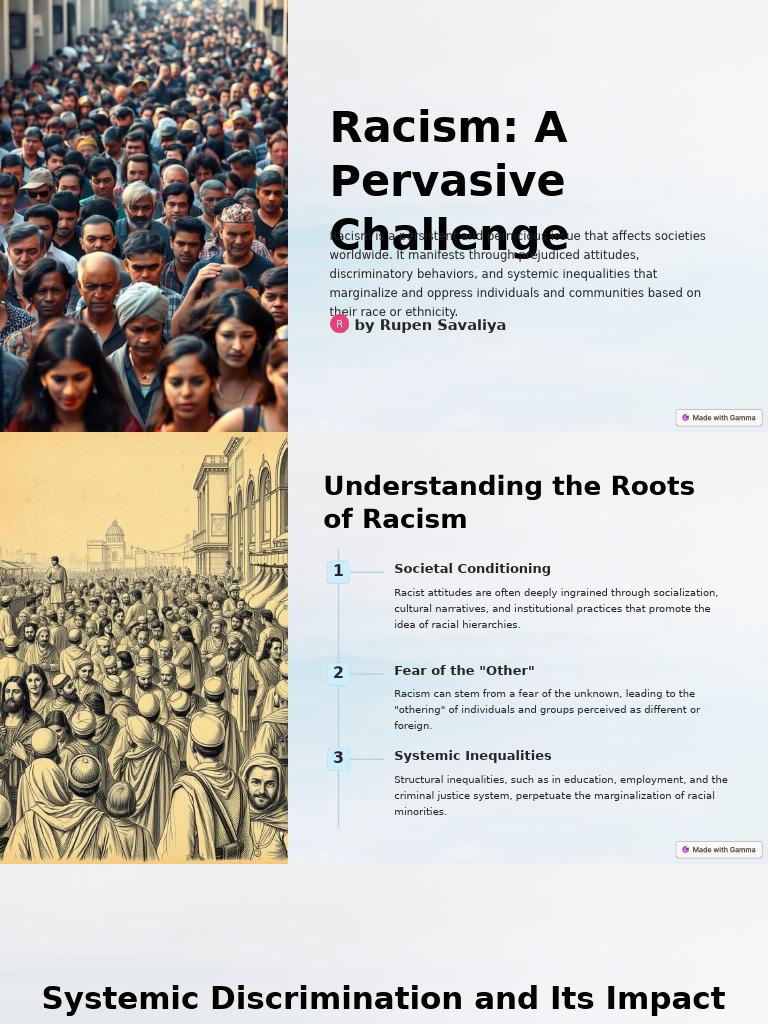 Racism A Pervasive Challenge | PDF | Racism | Discrimination & Race ...