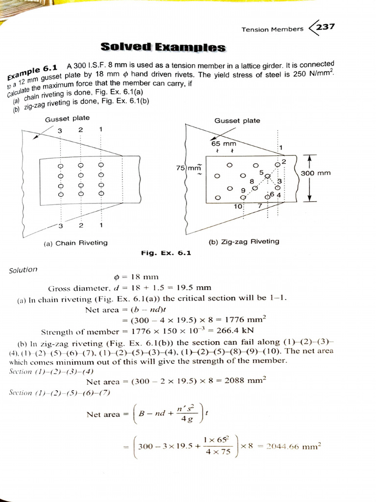 Maximum Force in Riveted Members | PDF | Rivet | Mechanical Engineering