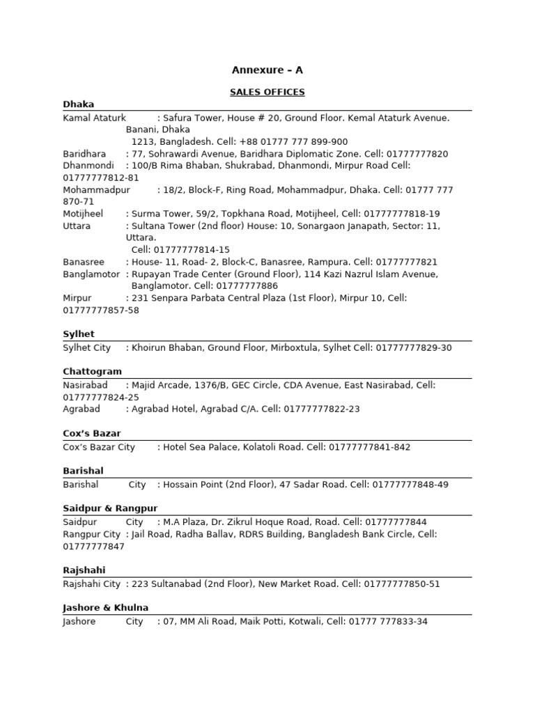 Sales Office Address | PDF