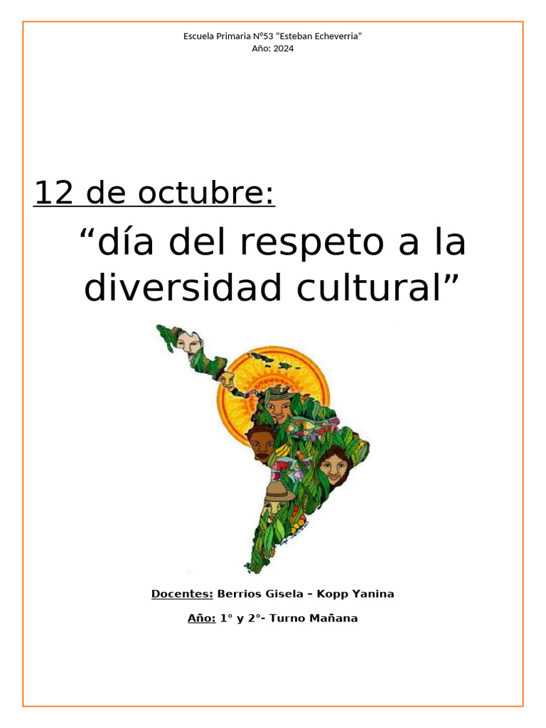 12 de octubre: Diversidad Cultural en Clase | PDF | Educación primaria ...
