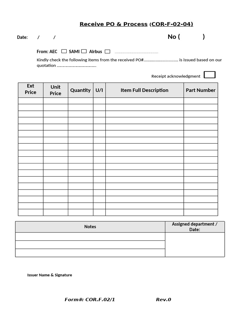 04 Receive PO & Process | PDF