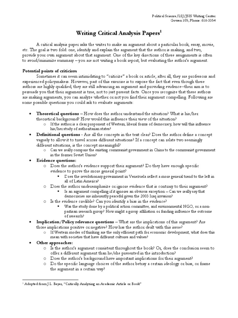 Short note on critical thinking picture