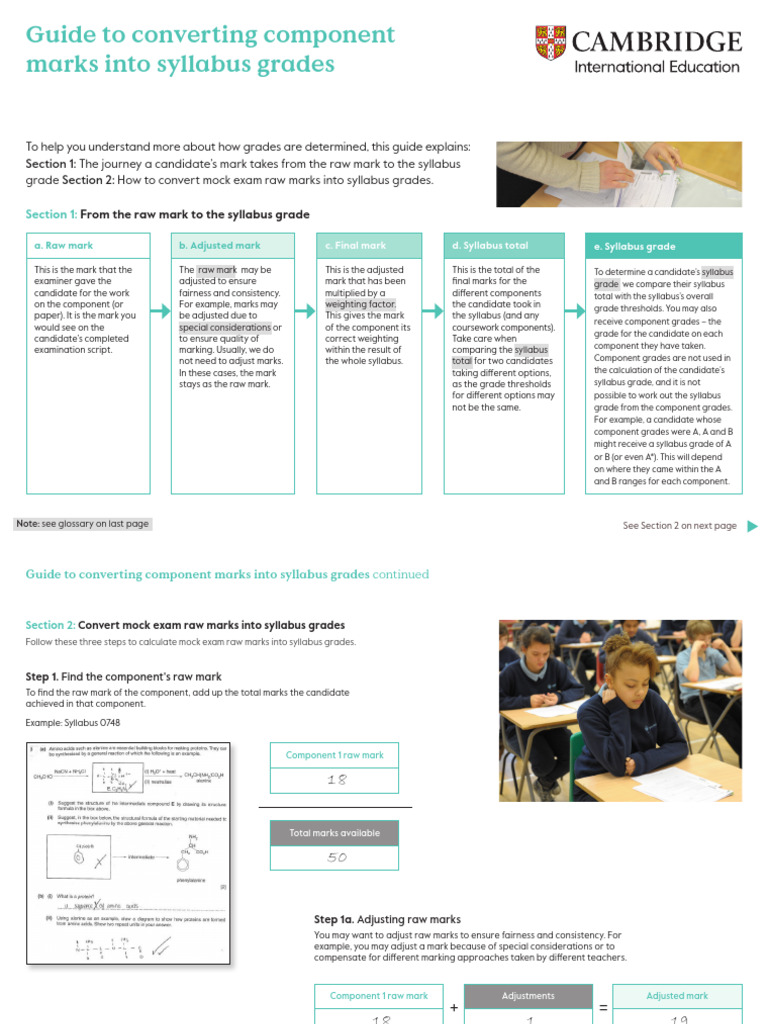 Guide to converting component marks into syllabus grades pdf