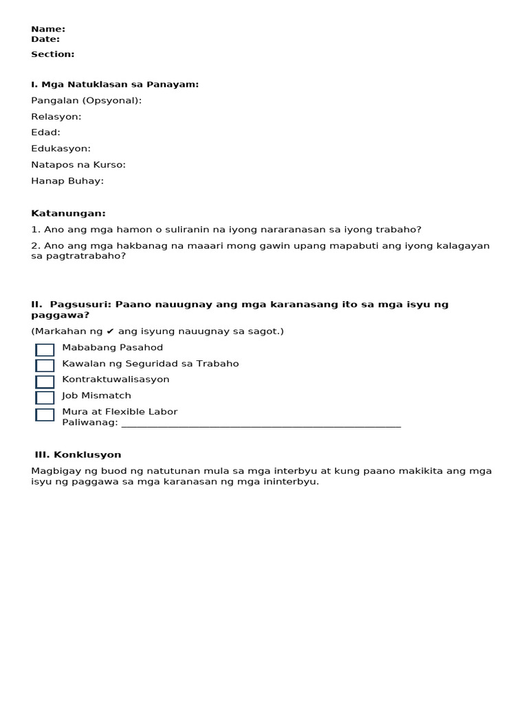 Format Interview 1 | PDF