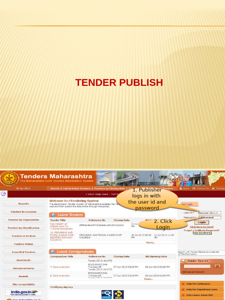 2.tender Publish | PDF | Login | Software