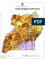 Map of Uganda - Districts - July 2010