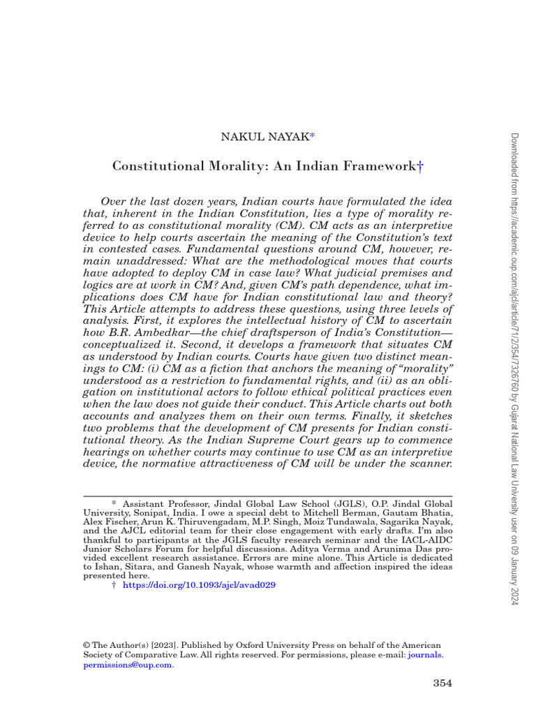 Constitutional Morality in India | PDF | Justice | Crime & Violence