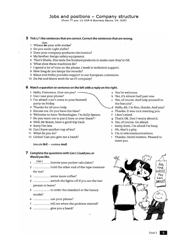 Jobs, Positions, Company Structure From TTpre B Basics PDF