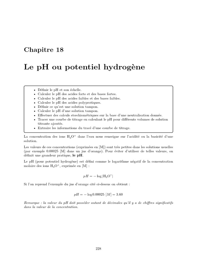 Calcul du pH et relations avec pKa | PDF | Ph | Dissociation (chimie)