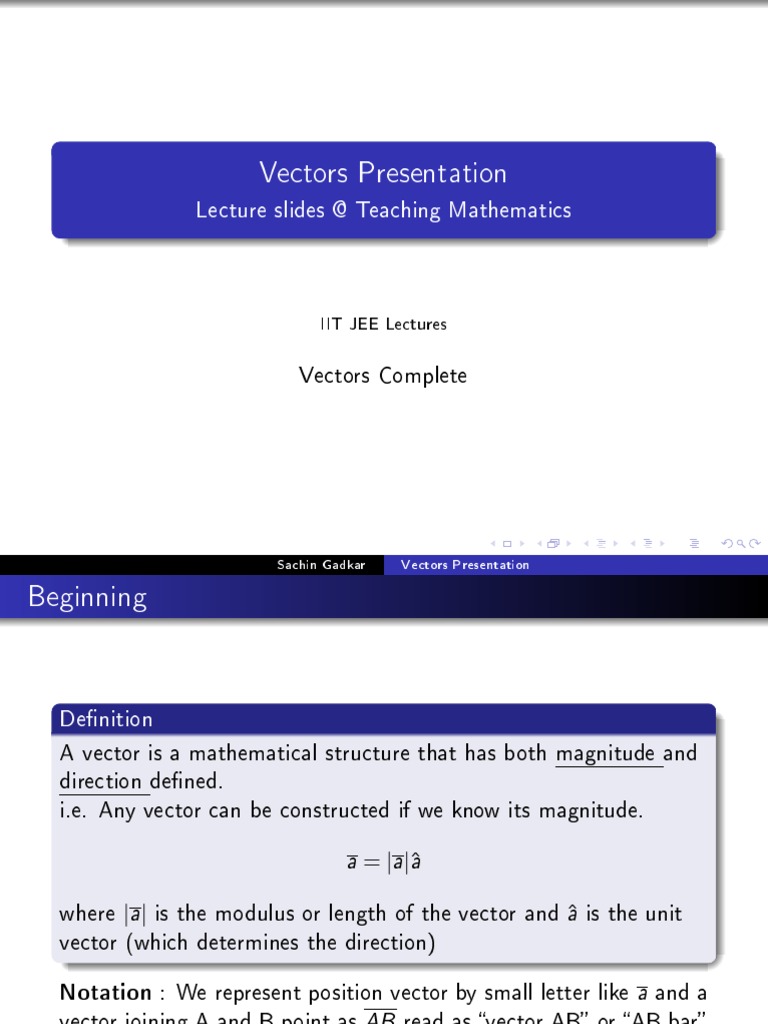 Understanding Vector Notation and Operations | PDF | Euclidean Vector ...