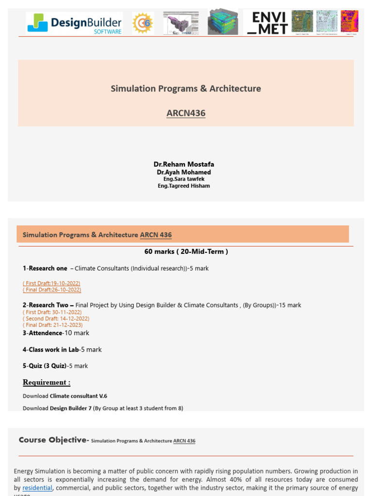 Simulation Programs - Lec 1 | PDF | Building Technology | Building ...