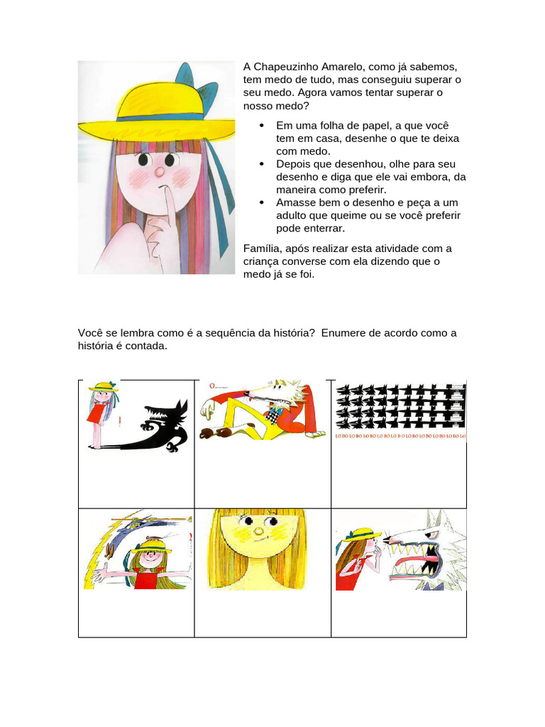Superando Medos com Chapeuzinho Amarelo | PDF