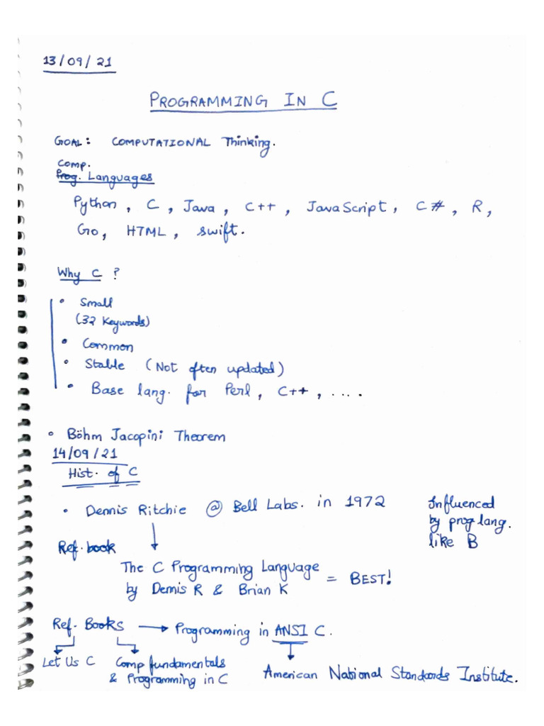 Lecture Notes - Unit 1 - Basics - Programming in C - Semester 1 - Shiv ...
