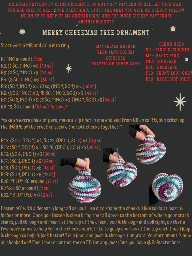 Cheeky Crochet Ornament Pattern | PDF | Textile Arts | Textiles