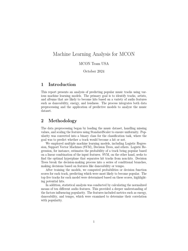 Predicting Music Hits with Machine Learning | PDF | Support Vector ...