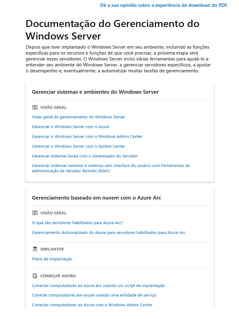 Gerenciamento do Windows Server com Azure Arc | PDF | Computação em ...