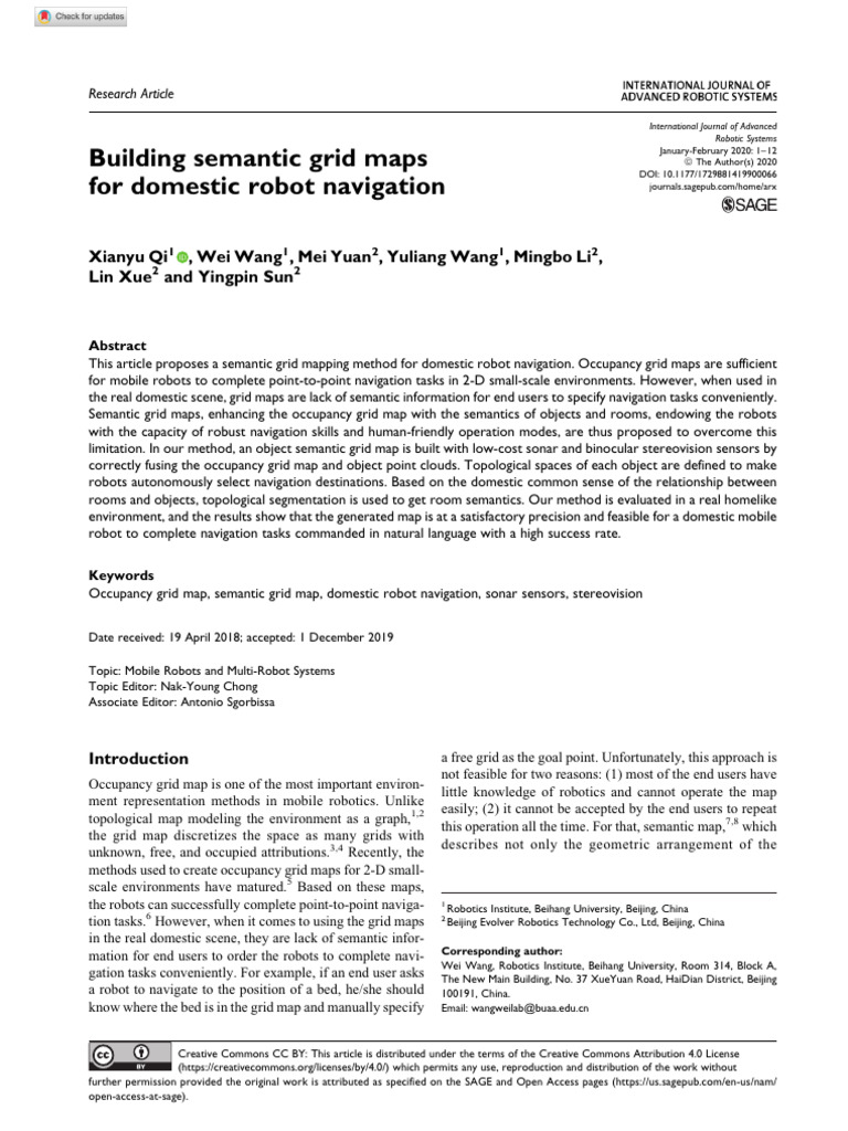 Building semantic grid maps for domestic robot navigation pdf art
