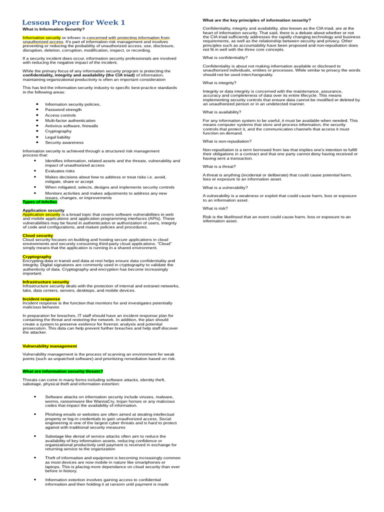 Itsp 3C Lesson Summary 1 5 | PDF | Malware | Information Security