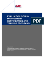 USAID Evaluation of Risks Organizations