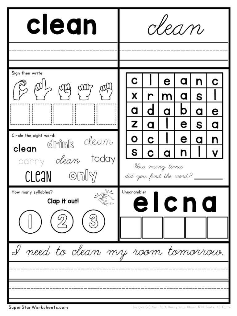 Third Grade Sight Word Worksheet - CLEAN | PDF
