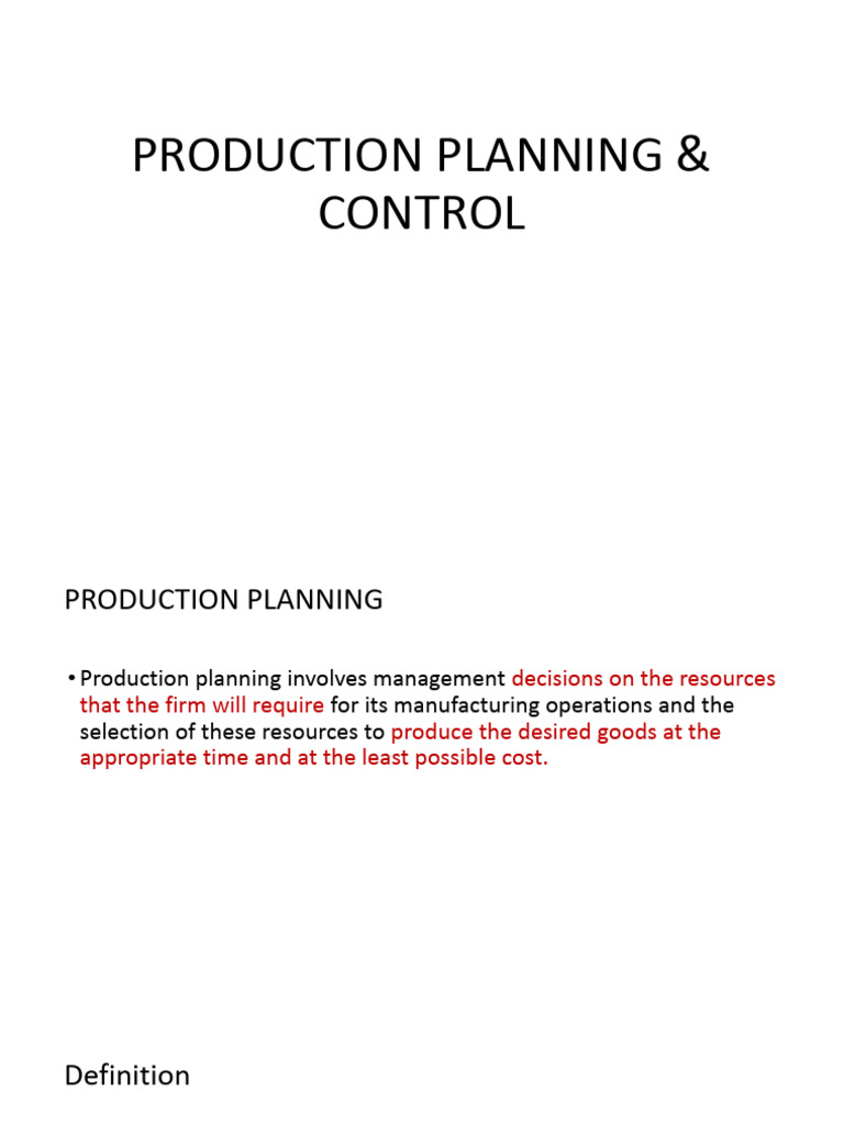 Production Planning and Control Guide | PDF | Goods | Factors Of Production