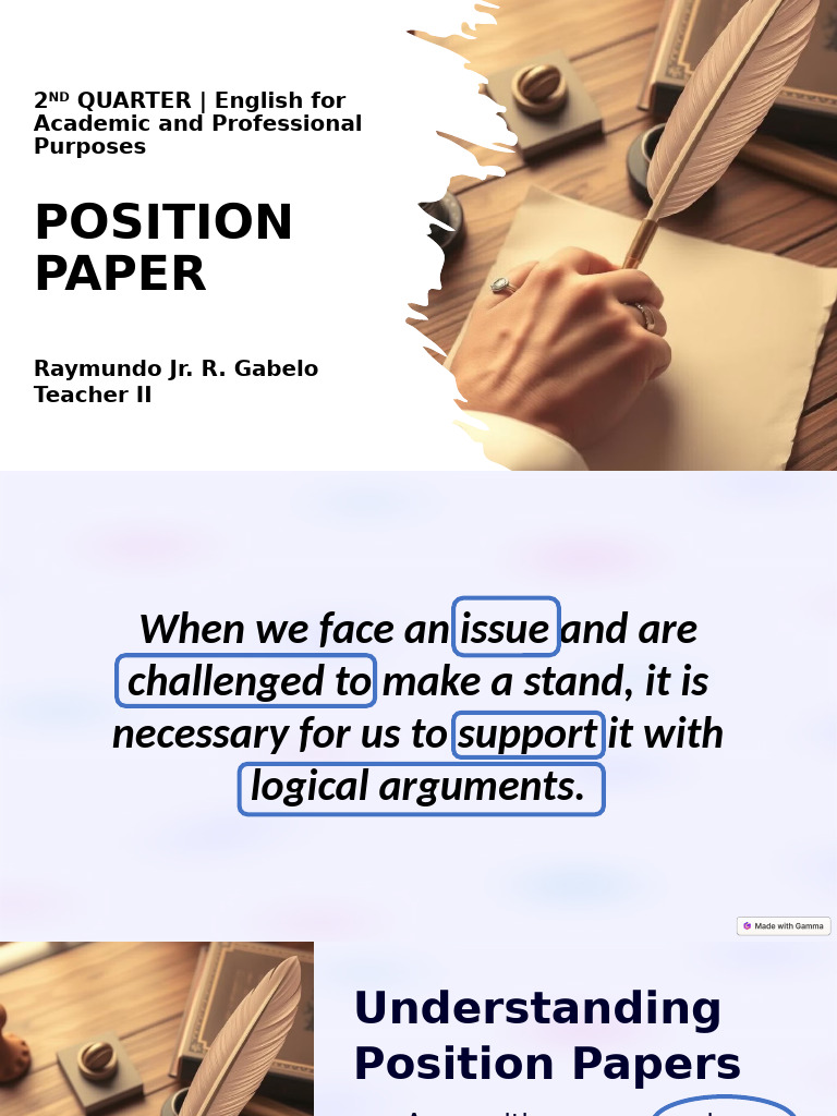 Understanding Position Papers: A Guide | PDF | Argument | Reason