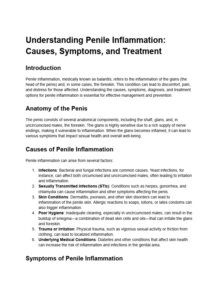 Essay On Penile Inflamation | PDF | Circumcision | Allergy
