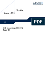 Mark Scheme (Results) January 2011: GCE Accounting (6002/01) Paper 01