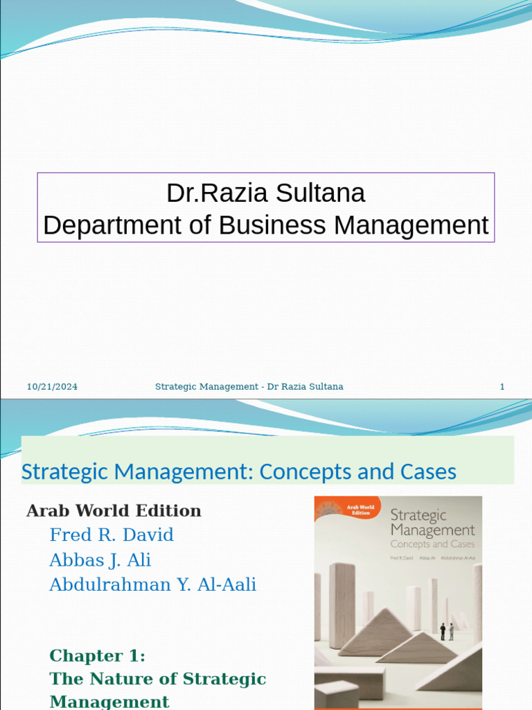 DR - Razia Sultana Department of Business Management | PDF | Strategic ...