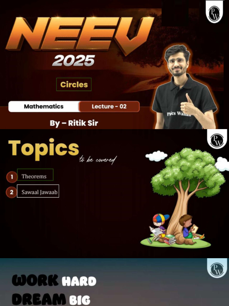 Circles 02 - Class Notes - Neev 2025 | PDF