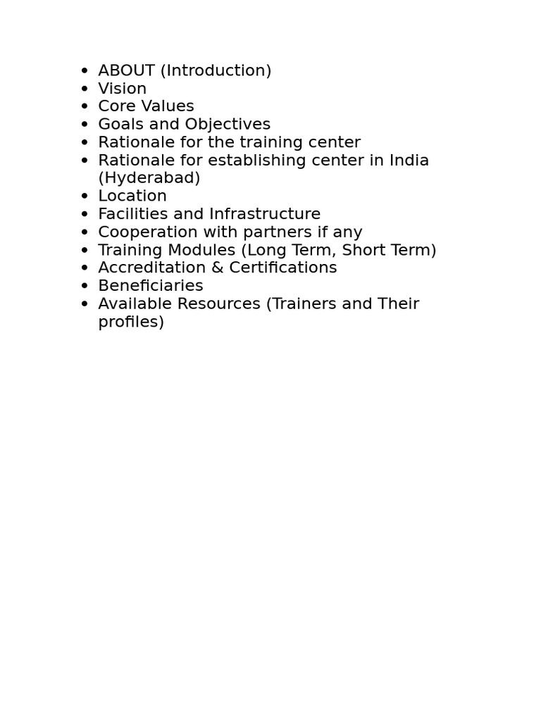 Proposal for establishing training academy pdf