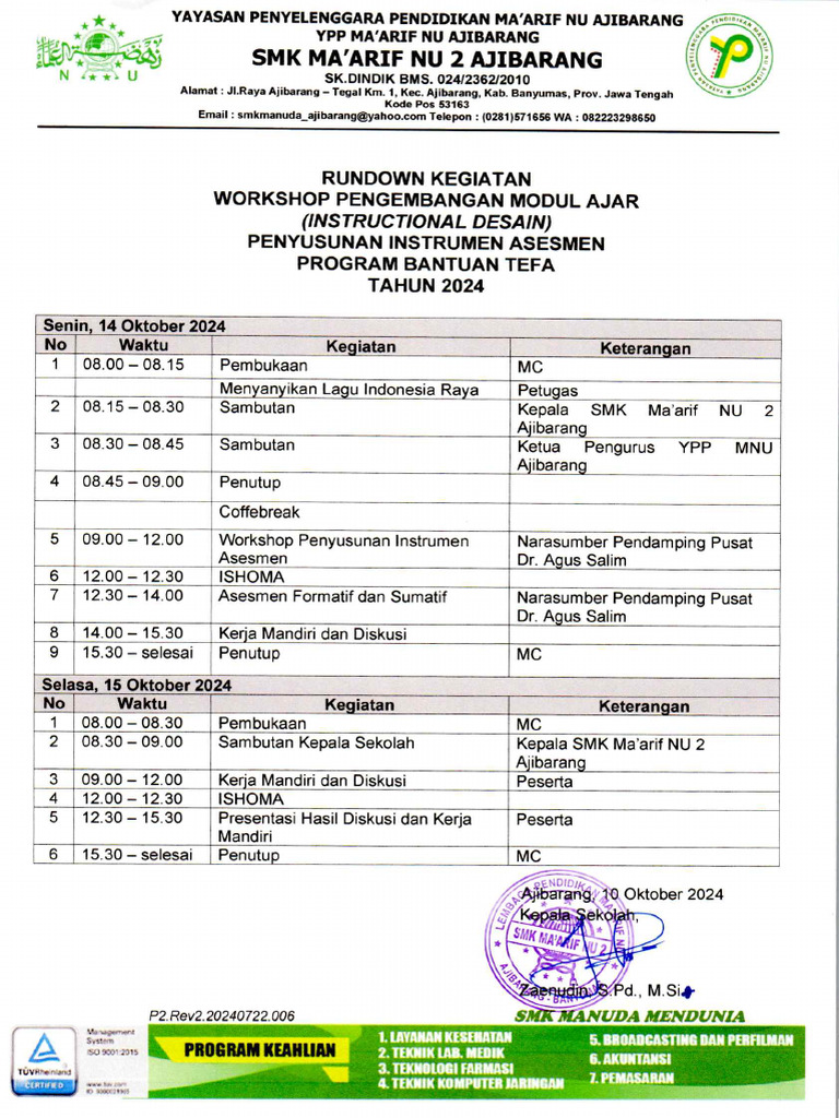 Rundown Kegiatan | PDF