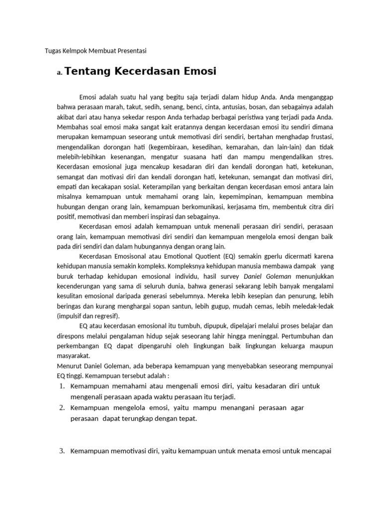 Kecerdasan Emosi: Pengertian dan Manfaat | PDF