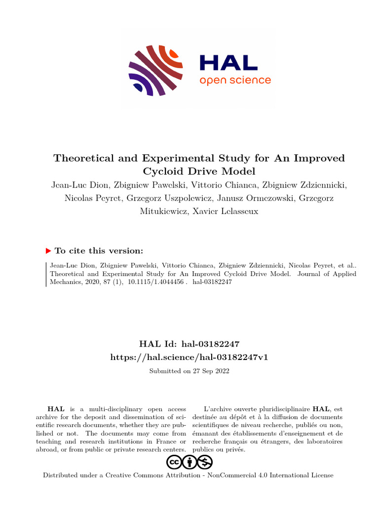 Theoretical and Experimental Study For An Improved Cycloid Drive Model ...