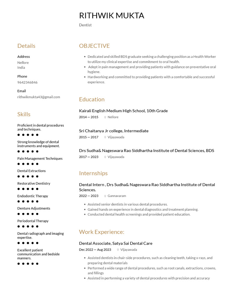 RITHWIK MUKTA - Dentist | PDF | Dentistry | Periodontology