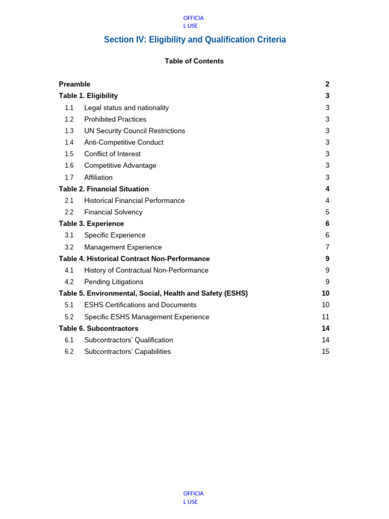 Eligibility and Qualification Criteria Guide | PDF | Joint Venture ...
