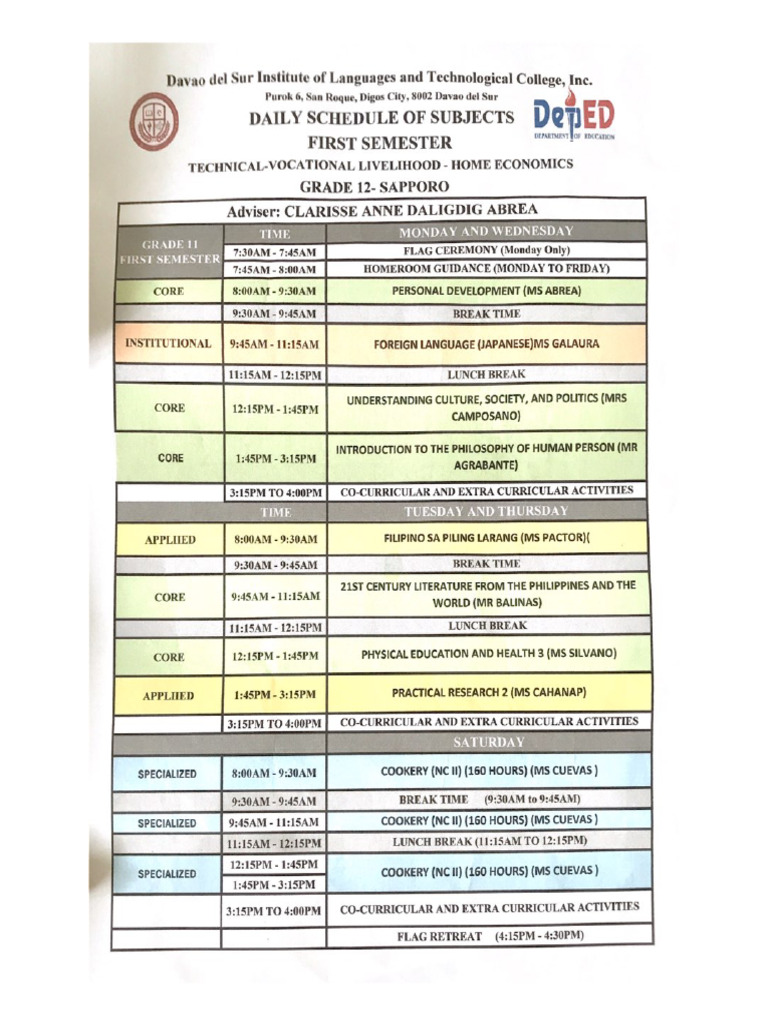 Davao Del Sur Institute of Languages and Technological College Inc | PDF