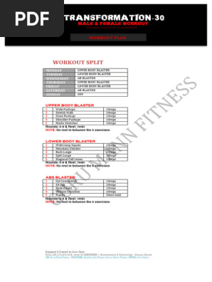 T-30 Workout Plan