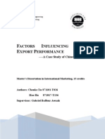 FACTORS INFLUENCING SMES' Export Performance